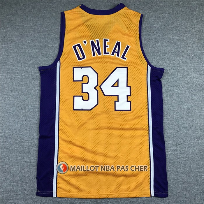 Maillot Los Angeles Lakers Shaquille O'neal Mitchell & Ness 1999-00 Jaune
